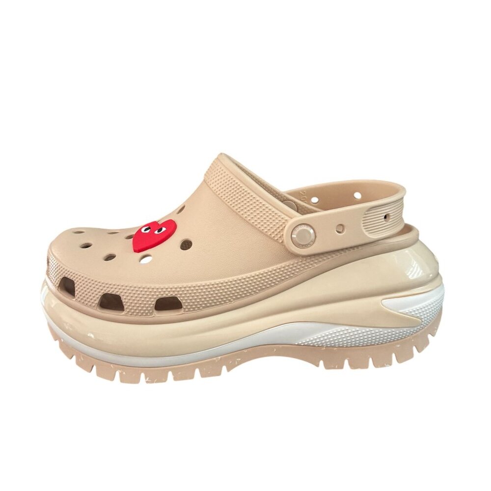 Crocs Classic Mega Crush Clogs Shitake With Accessories, Size M8/W10 WORN ONCE - Picture 5 of 10